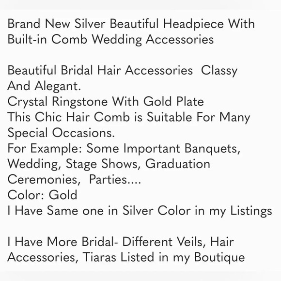 Luxury Bridal Crystal Hair Piece Comb - Picture 10 of 10